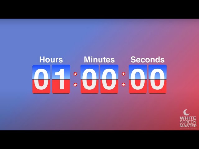 Video thumbnail for 1 Hour Timer Countdown | Red White & Blue Flip Clock 🇺🇸 | USA Themed Timer for Study, Work, Focus