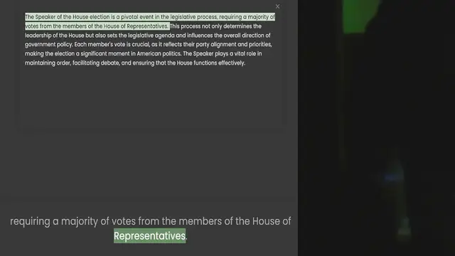 Video thumbnail for votes from the members of the House of Representatives. This process not only determines the leadership of the House but also sets the legislative agenda and influences the overall direction of government policy. Each member's vote is cru