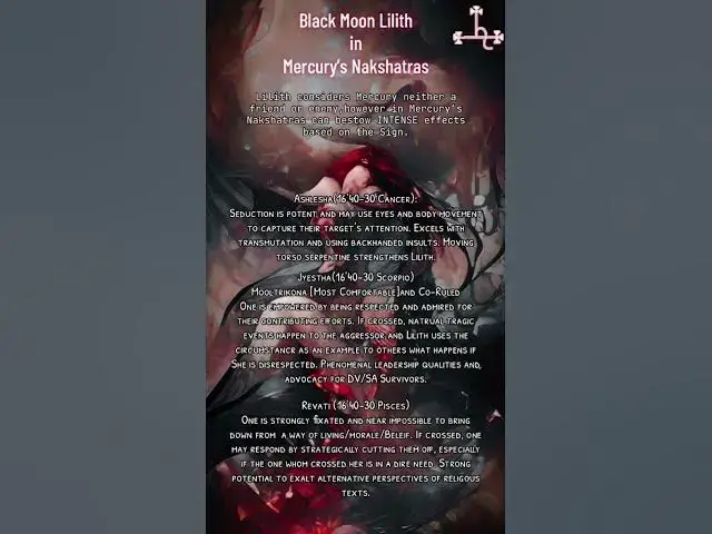 'Video thumbnail for #lilith #nakshatra #blackmoonlilith #vedic #astrology'