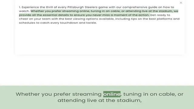 Video thumbnail for watch. Whether you prefer streaming online, tuning in on cable, or attending live at the stadium, we provide all the essential details to ensure you never miss a moment of the action. Get ready to cheer on your team with the best viewing