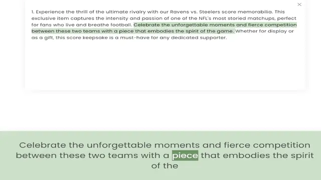 Video thumbnail for exclusive item captures the intensity and passion of one of the NFL's most storied matchups, perfect for fans who live and breathe football. Celebrate the unforgettable moments and fierce competition between these two teams with a piece t