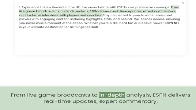 Video thumbnail for live game broadcasts to in-depth analysis, ESPN delivers real-time updates, expert commentary, and exclusive interviews with players and coaches. Stay connected to your favorite teams and players with engaging content, including highlight