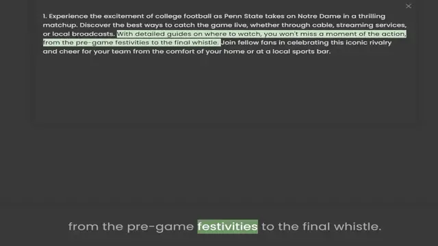 Video thumbnail for matchup. Discover the best ways to catch the game live, whether through cable, streaming services, or local broadcasts. With detailed guides on where to watch, you won't miss a moment of the action, from the pre-game festivities to the fi