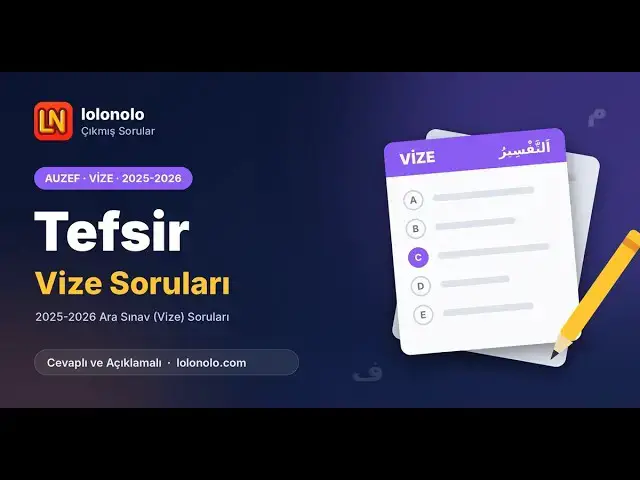 Video thumbnail for Auzef Tefsir 2025-2026 Vize Soruları