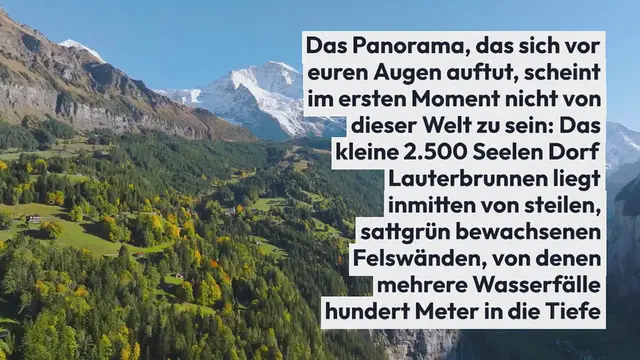 'Video thumbnail for Spektakuläres Lauterbrunnen Eine atemberaubende Landschaft in der Schweiz'