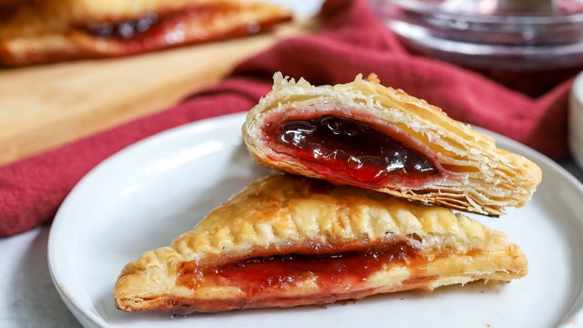 Video thumbnail for Freshly Baked Turnovers With Cherry Jelly Recipe