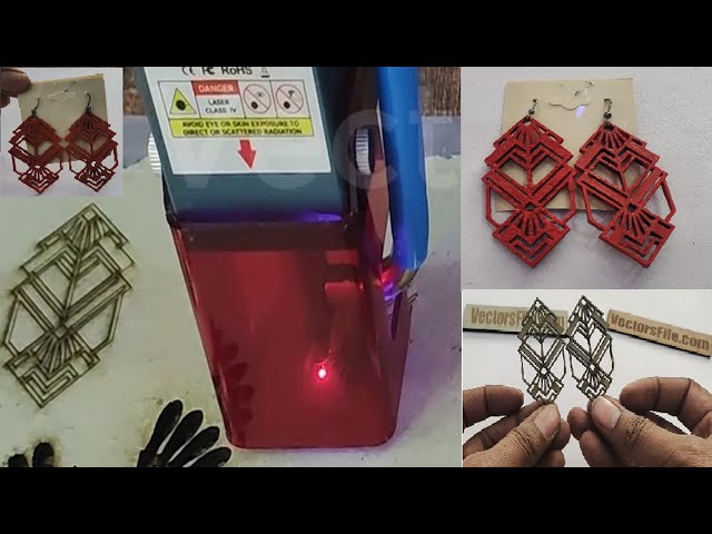 Video thumbnail for Laser Cut Wooden Earrings Jewelry Design Vectorsfile.com