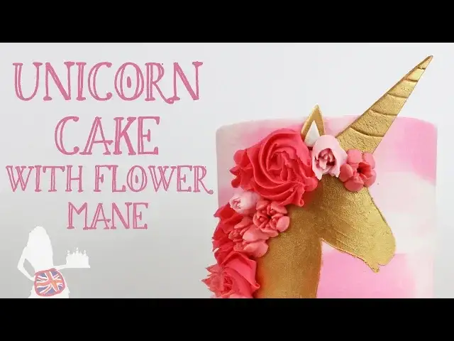 'Video thumbnail for Unicorn Cake With Flower Mane'