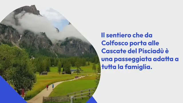 Video thumbnail for ESCURSIONE DA COLFOSCO ALLE CASCATE DEL PISCIADÙ