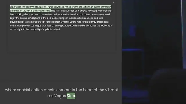 Video thumbnail for the heart of the vibrant Las Vegas Strip. This stunning high-rise offers elegantly designed suites with breathtaking views, top-notch amenities, and personalized service that caters to your every need. Enjoy the serene atmosphere of the p