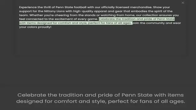 Video thumbnail for support for the Nittany Lions with high-quality apparel and gear that embodies the spirit of the team. Whether you're cheering from the stands or watching from home, our collection ensures you feel connected to the excitement of every gam