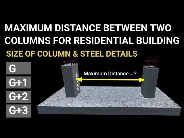 Video thumbnail for Maximum distance between two columns | Column size and steel details for G+1,G+2,G+3| Civil tutor |