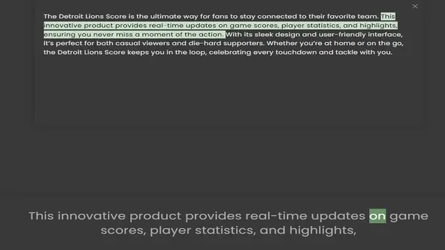 Video thumbnail for innovative product provides real-time updates on game scores, player statistics, and highlights, ensuring you never miss a moment of the action. With its sleek design and user-friendly interface, it’s perfect for both casual viewers and d