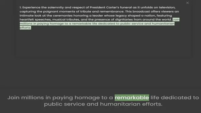 Video thumbnail for capturing the poignant moments of tribute and remembrance. This broadcast offers viewers an intimate look at the ceremonies honoring a leader whose legacy shaped a nation, featuring heartfelt speeches, musical tributes, and the presence o