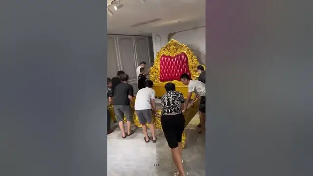 Video thumbnail for Luxury Golden Bed | Furniture #shorts