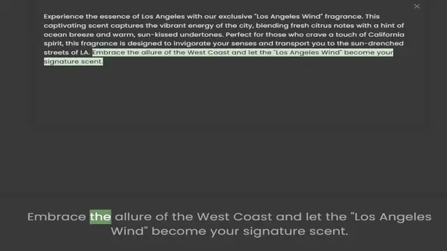 Video thumbnail for captivating scent captures the vibrant energy of the city, blending fresh citrus notes with a hint of ocean breeze and warm, sun-kissed undertones. Perfect for those who crave a touch of California spirit, this fragrance is designed to in