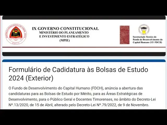 Video thumbnail for Lalaok Priense Formulariu Online Bolsa Estudu FDCH-2024