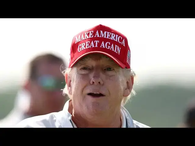 Video thumbnail for Trump Gives Blunt Answer After Reporter Asks Him About DeSantis Running Against Him