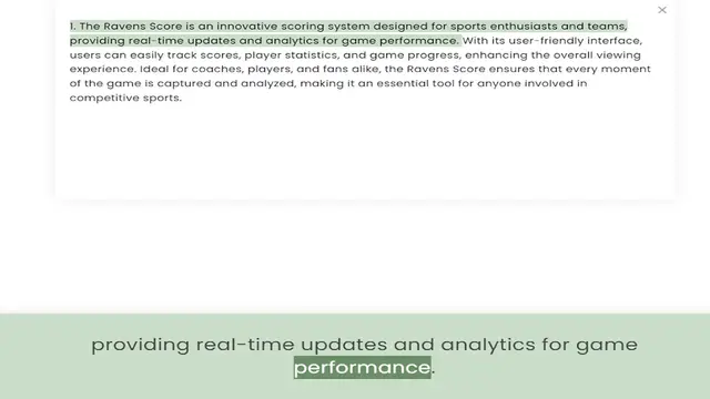 Video thumbnail for providing real-time updates and analytics for game performance. With its user-friendly interface, users can easily track scores, player statistics, and game progress, enhancing the overall viewing experience. Ideal for coaches, players, a