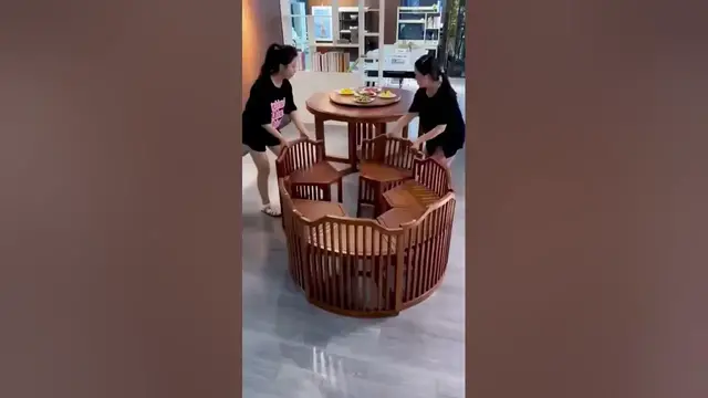 Video thumbnail for Hidden Chairs Dining Table | Furniture #shorts