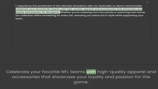 Video thumbnail for Celebrate your favorite NFL teams with high-quality apparel and accessories that showcase your loyalty and passion for the game. Whether you're cheering from the stands or watching from home, our collection offers something for every fan,
