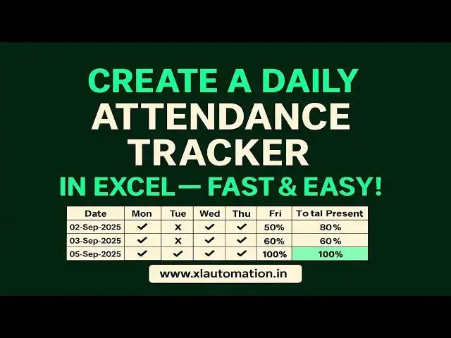'Video thumbnail for Create a Daily Attendance Tracker in Excel—Fast & Easy!'