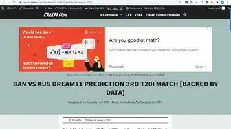 Video thumbnail for BAN VS AUS DREAM11 PREDICTION 3RD T20I MATCH | Bangladesh vs Australia Dream11 Team