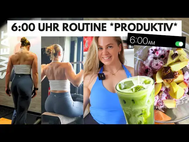 Video thumbnail for 6 UHR ROUTINE für Energie, Protein Matcha, Rückentraining + Ziel erreichen TIPPS
