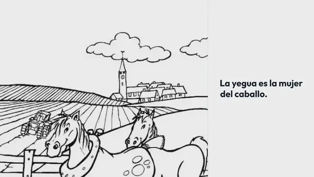 Video thumbnail for Yegua para colorear