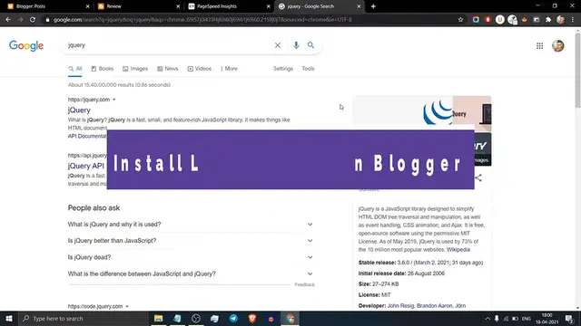 'Video thumbnail for How to add latest version of jQuery in Blogger _ install jQuery 3.5.1'