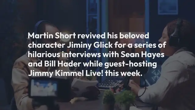 'Video thumbnail for Martin Short Revives Iconic Jiminy Glick Character for Hilarious Interviews with Sean Hayes and Bill Hader'