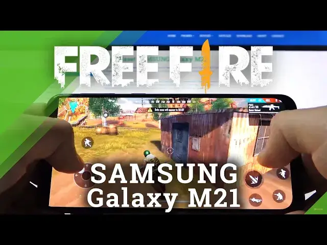 'Video thumbnail for Garena Free Fire on SAMSUNG Galaxy M21 – High Graphics Test'