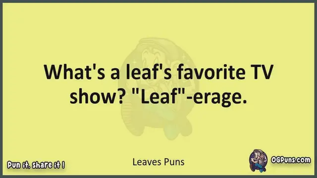Video thumbnail for Leaves - Jokes, Puns, Wordplays, and Laughter