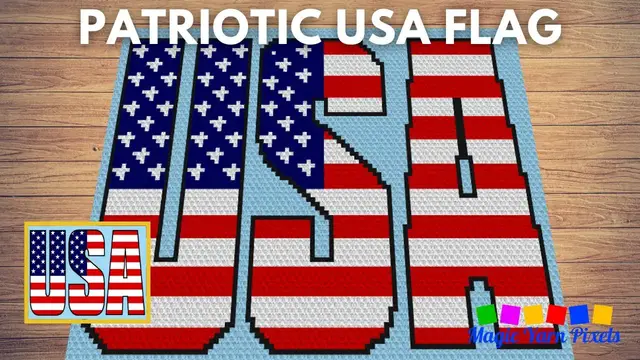 Video thumbnail for FREE GRAPH Patriotic USA Flag C2C & Tapestry Crochet Pattern | Magic Yarn Pixels