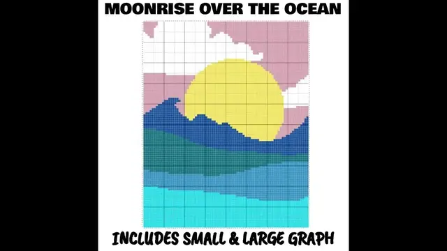 Video thumbnail for Moonrise Over The Ocean C2C & Tapestry Crochet Pattern & Chart by Magic Yarn Pixels
