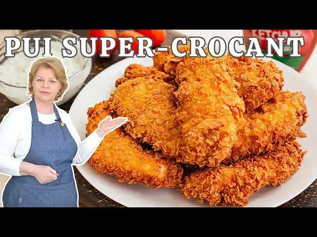 Video thumbnail for 🍟 Pui super-crocant  ca la KFC! Rețeta de pui crispy - șnițele în fulgi de porumb.