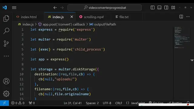 Video thumbnail for Node.js Express to Generate Video From Text File and Animate it Using FFMPEG in Browser