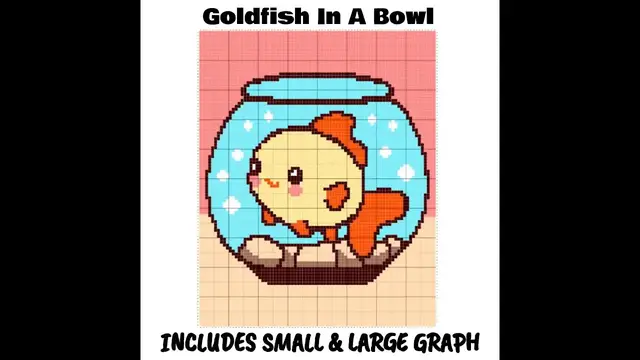 Video thumbnail for Goldfish In A Bowl C2C & Tapestry Crochet Pattern & Chart by Magic Yarn Pixels