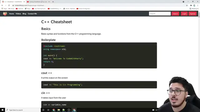 Video thumbnail for C++ Cheatsheet 🧾 for Beginners 🔥🔥