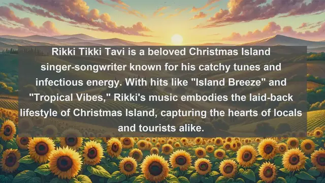 Video thumbnail for Island Serenades: Top 10 Renowned Singers from Christmas Island's Musical Paradise
