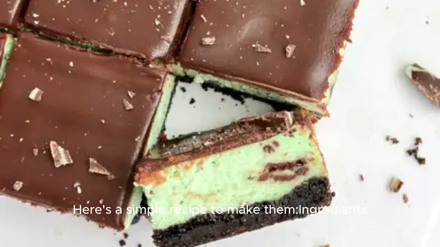 Video thumbnail for Chocolate Mint Cheesecake Bars