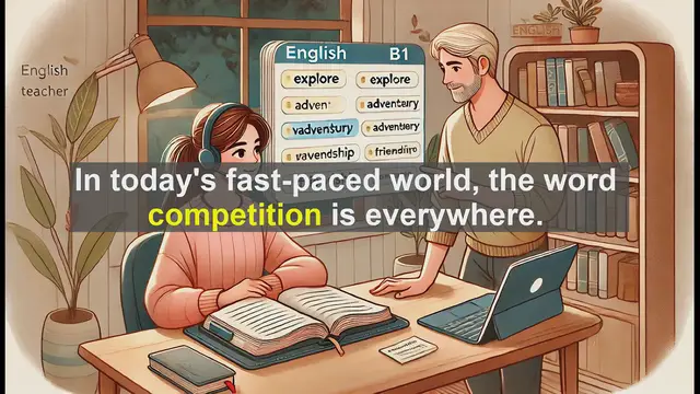 Video thumbnail for 2500 Must Know CEFR B1 Vocabulary - Competition: Meaning, Usage, and Impact in English