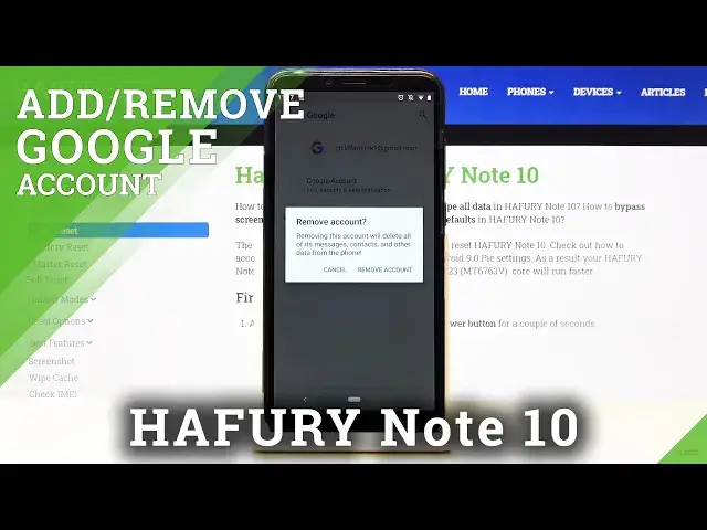 'Video thumbnail for How to Remove Google Account in HAFURY Note 10 – Manage Google User'