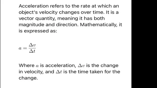 Video thumbnail for Acceleration Formula - What is Acceleration in Physics