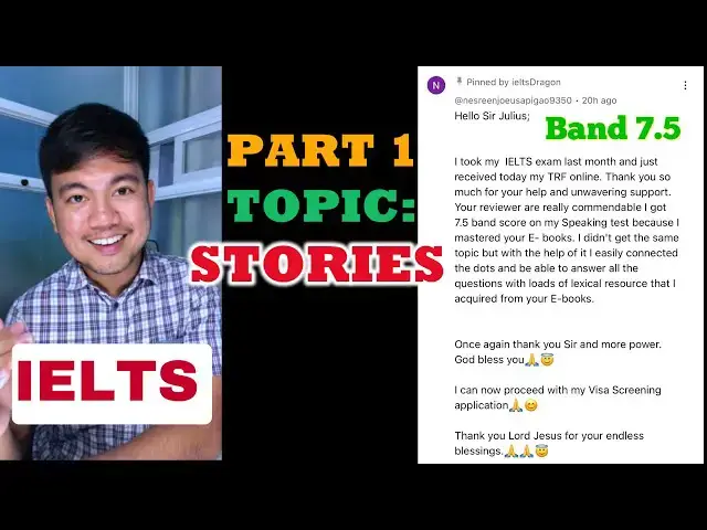 Video thumbnail for (2025) STORIES: IELTS Speaking PART 1 Recent Questions