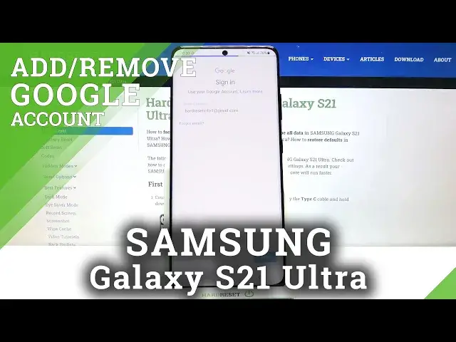 'Video thumbnail for How to Add / Remove Google Account in SAMSUNG Galaxy S21 Ultra'