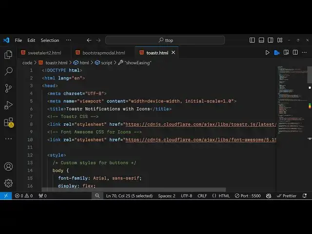 Video thumbnail for Ultimate Guide to Toastr Notifications Creating Stunning Toasts & Alerts with HTML & JavaScript