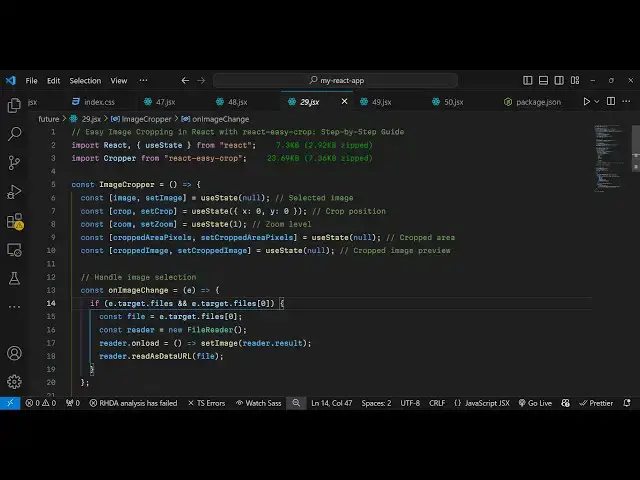 Video thumbnail for Build a React.js Image Cropper Editor With Live Preview Using react-easy-crop Library in JSX