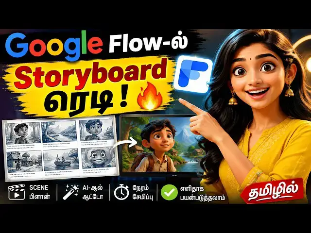 Video thumbnail for How to use storyboard studio in google flow |  | Google Flow Storyboard Tutorial in Tamil