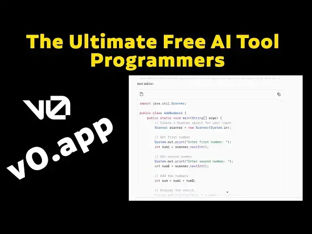 'Video thumbnail for The Ultimate Free AI Tool for Programmers v0.app'